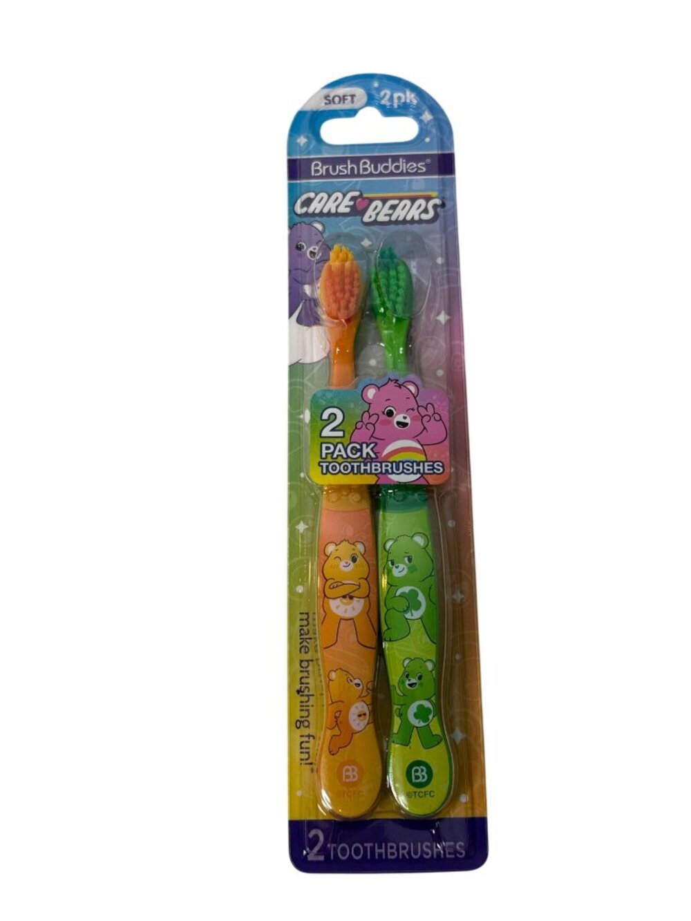 Care Bears 2 Pack Soft Toothbrush Set New